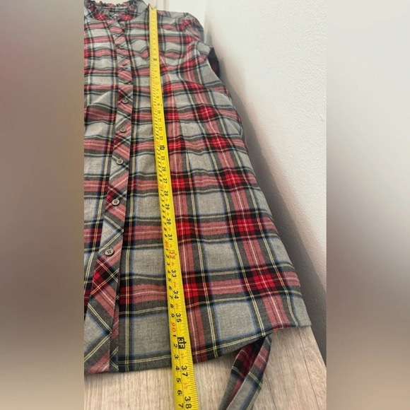 UNTUCKit for Her Harrison Red Plaid Button Up Shirt Dress Holiday Size 4 - Picture 6 of 12